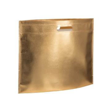 Shopper in TNT laminato metallizzata, manici corti personalizzato promozionale-31