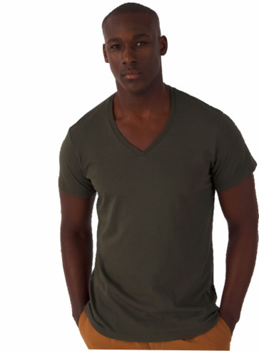 Maglia manica corta collo a V INSPIRE T ORGANIC personalizzato promozionale-39