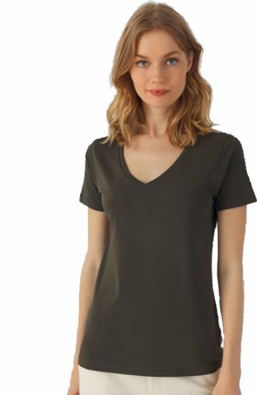 Maglia manica corta collo a V INSPIRE VT ORGANIC personalizzato promozionale-372