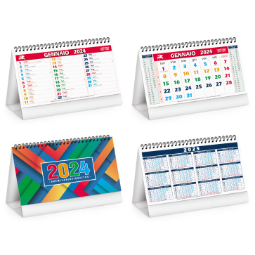 Calendario da tavolo spiralato 13 fg Multicolor personalizzato promozionale-313