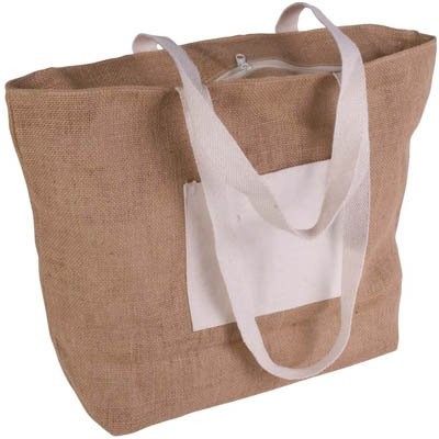 Borsa in juta chiusura zip personalizzato promozionale-31