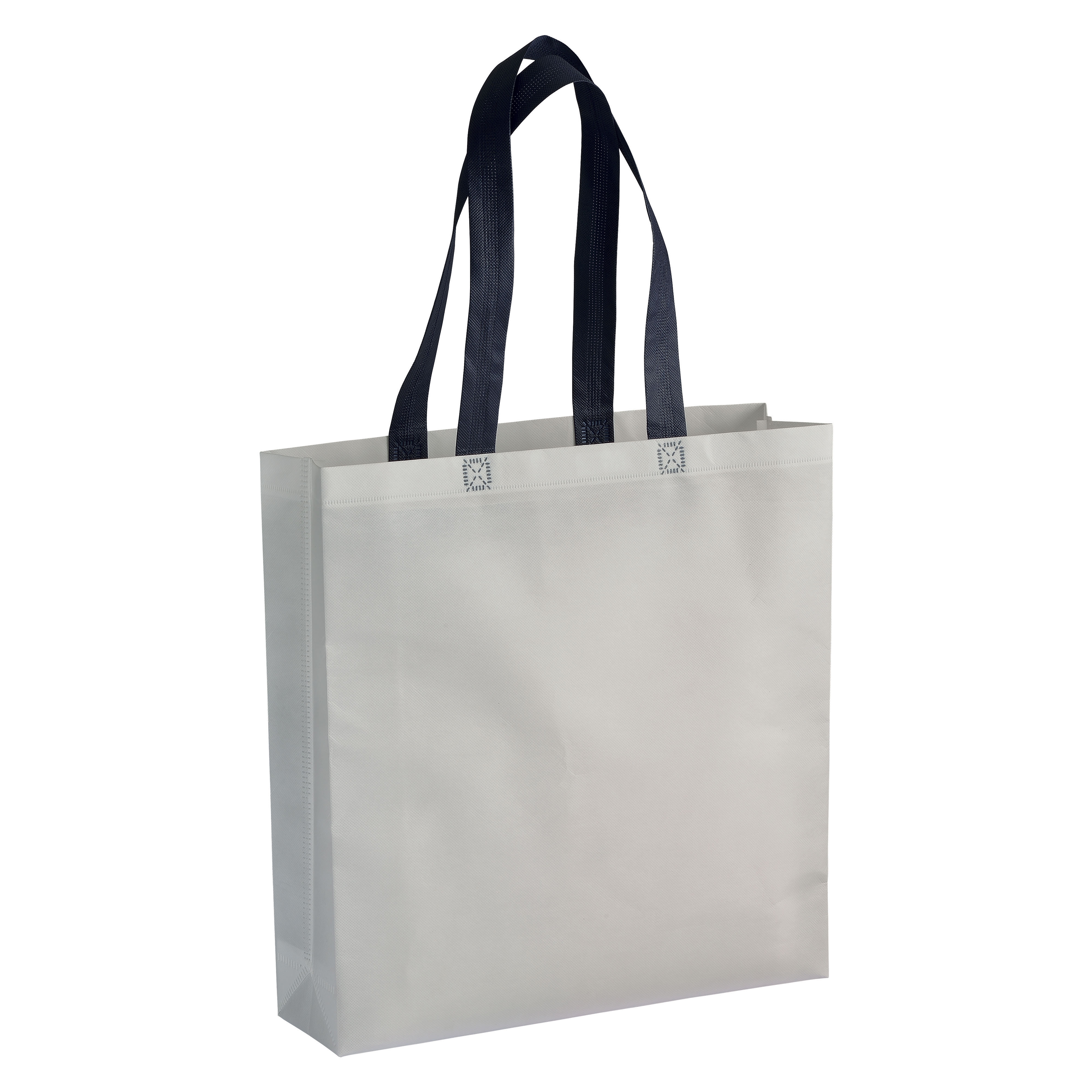 Shopper con soffietto in TNT laminato 100 g/m2 termosaldato, manici lunghi personalizzato promozionale-32