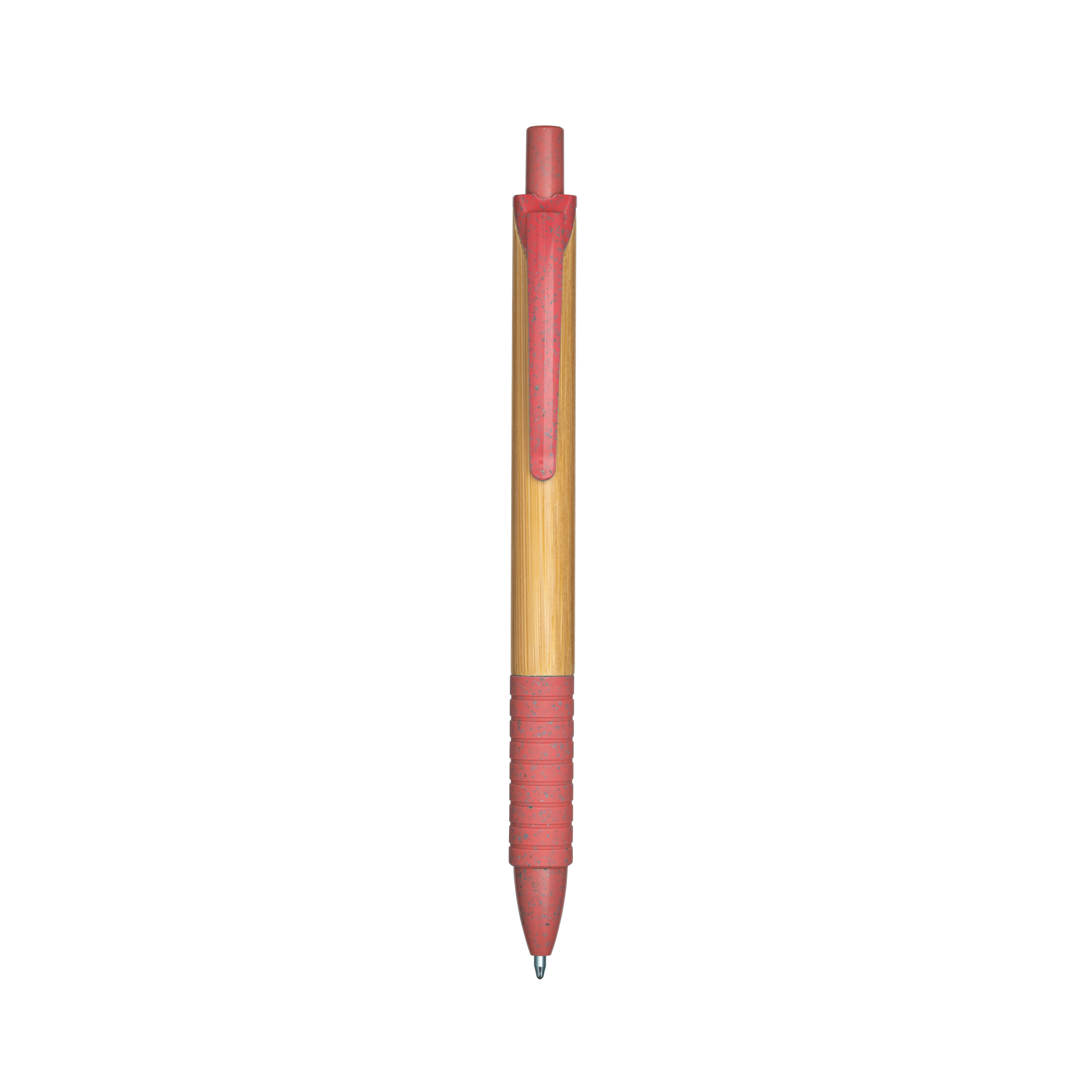 Penna a scatto con fusto in bambù personalizzato promozionale-31