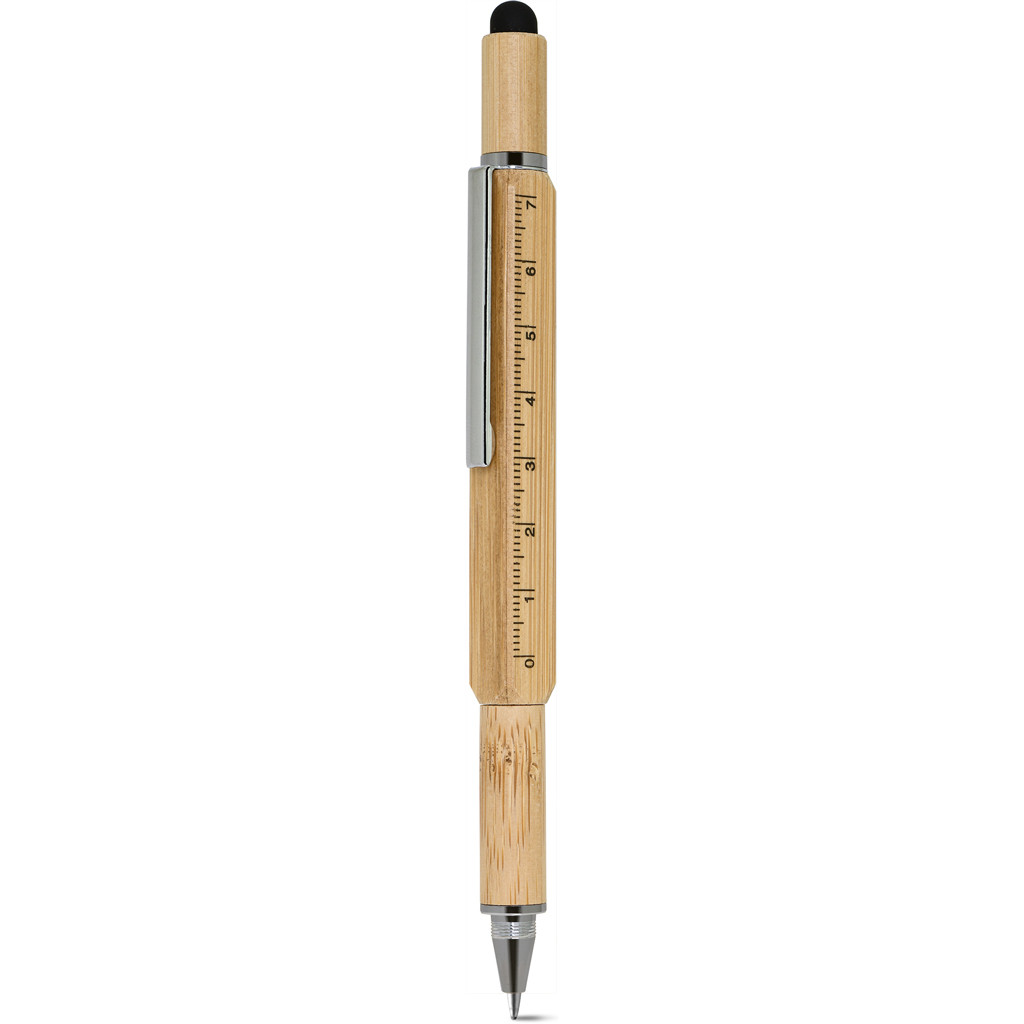 Penna multi funzione in bambù e metallo personalizzato promozionale-31