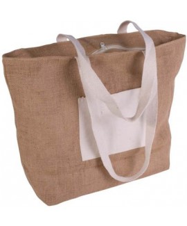 Borsa in juta chiusura zip 