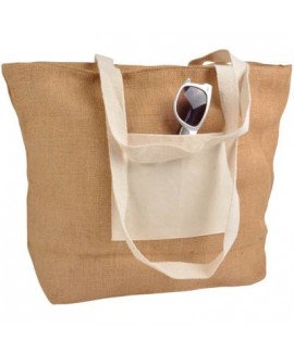 Borsa in juta chiusura zip 
