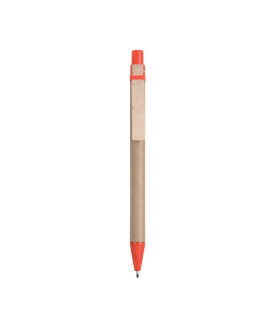 Penna a scatto, in cartoncino, con clip in legno