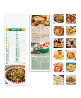 Calendario illustrato silhouette Gastronomia