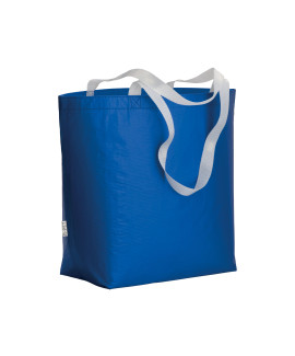 Shopper in R-PET laminato con soffietto alla base 