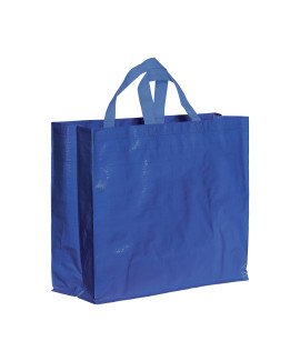 Shopper in PP riciclato laminato 120g/m2, manici corti e soffietto