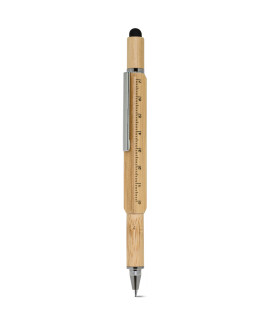 Penna multi funzione in bambù e metallo