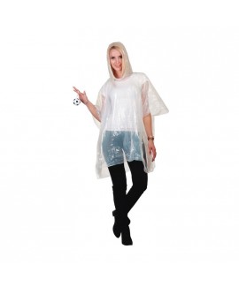 Impermeabile poncho in PVC trasparente bianco