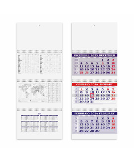 Calendario trittico con 3 spirali  