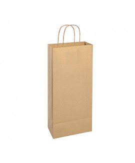 Shopper in carta con soffietto, manico ritorto double wine