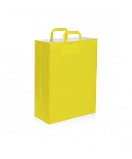 Shopper in carta kraft 90 gr/m2 con soffietto, manico piattina 