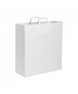 Shopper in carta kraft 110 gr/m2 con soffietto, manico piattina 