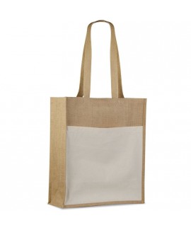 Shopper in juta tasca anteriore 