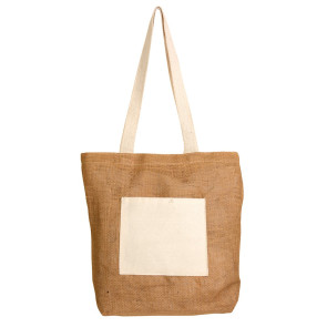 Borsa in juta con manici lunghi personalizzato promozionale-21