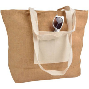 Borsa in juta chiusura zip 