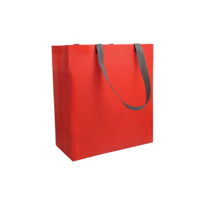 Shopper con soffietto in TNT laminato 100 g/m2 termosaldato, manici corti personalizzato promozionale-24