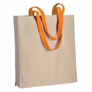 Shopper in cotone con soffietto 220 g/m2