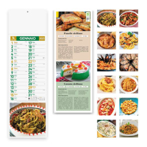 Calendario illustrato silhouette Gastronomia personalizzato promozionale-24