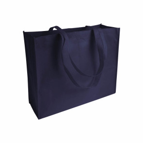 Shopper in tnt cucito con soffietto e manici lunghi maxi volume