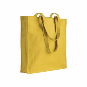 Shopper in cotone 180 g/m2, manici lunghi e soffietto