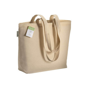 Shopper in cotone biologico con manici lunghi e soffietto alla base personalizzato promozionale-22