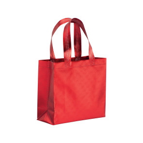 Mini shopper in TNT laminato metallizzata, manici corti e soffietto personalizzato promozionale-22