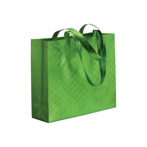 Shopper in TNT laminato metallizzata, manici lunghi e soffietto personalizzato promozionale-21