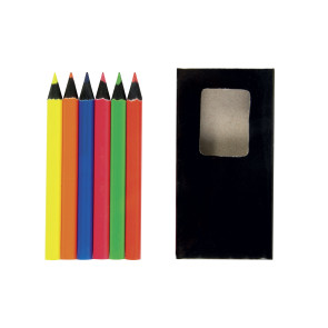 Set di 6 matite in legno colorate fluo 