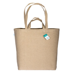 Shopper con soffietto alla base in cotone riciclato 280 g/m2