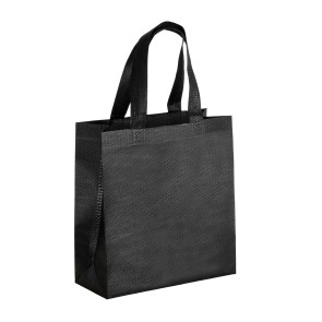 Borsa shopper in PET riciclato da 80 g/m2 (TNT R-PET) termosaldata.