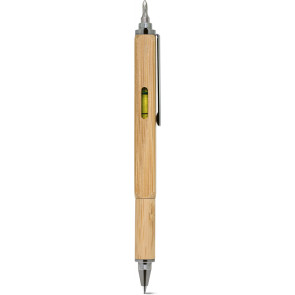 Penna multi funzione in bambù e metallo