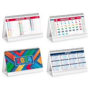 Calendario da tavolo spiralato 13 fg Multicolor personalizzato promozionale-213