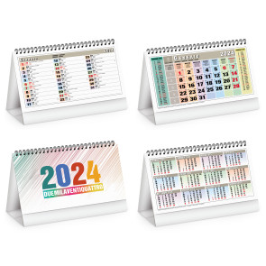 Calendario da tavolo spiralato 13 fg Multicolor personalizzato promozionale-216