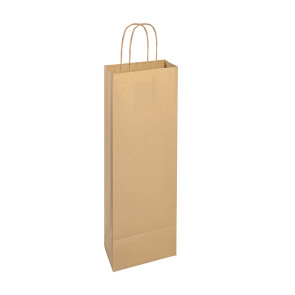 Shopper in carta con soffietto, manico ritorto wine