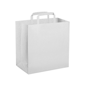 Shopper in carta con soffietto, manico piatina take away personalizzato promozionale-24