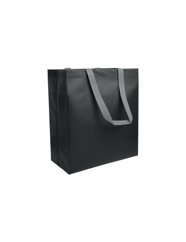 Shopper con soffietto in TNT laminato 100 g/m2 termosaldato, manici corti personalizzato promozionale-04