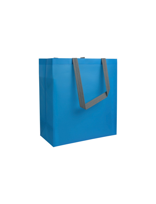 Shopper con soffietto in TNT laminato 100 g/m2 termosaldato, manici corti personalizzato promozionale-04