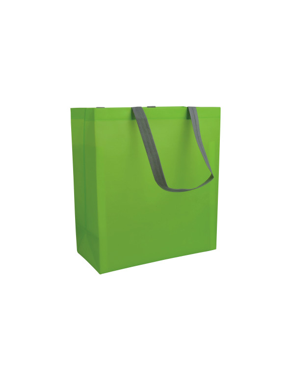 Shopper con soffietto in TNT laminato 100 g/m2 termosaldato, manici corti personalizzato promozionale-04
