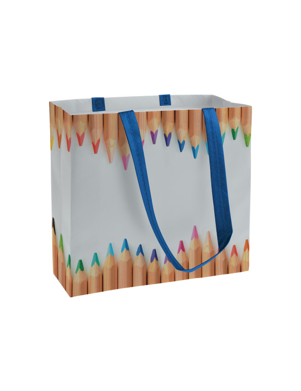 Shopper in TNT laminato con stampa a tema, manici lunghi e soffietto personalizzato promozionale-01