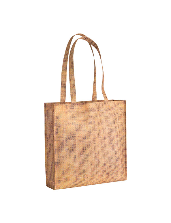 Shopper con soffietto in TNT stampato con effetto juta personalizzato promozionale-01