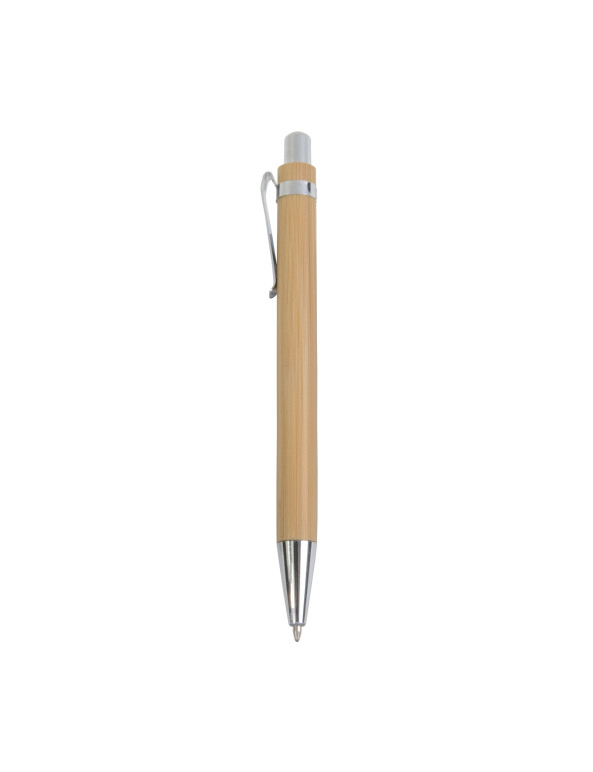 Penna a scatto in bambù con particolari cromati personalizzato promozionale-01