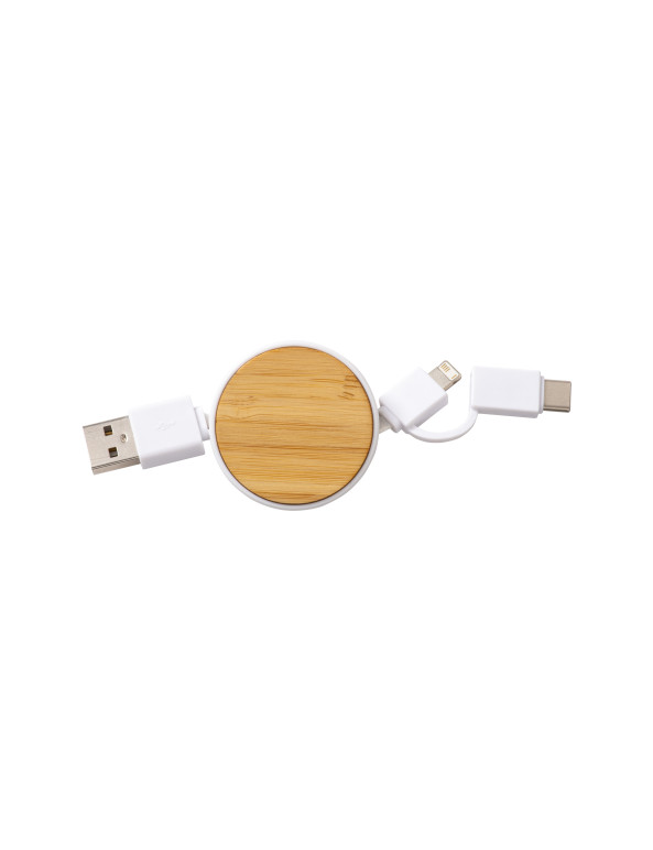 Cavo retrattile in bambù con adattatore 3 in 1 personalizzato promozionale-02