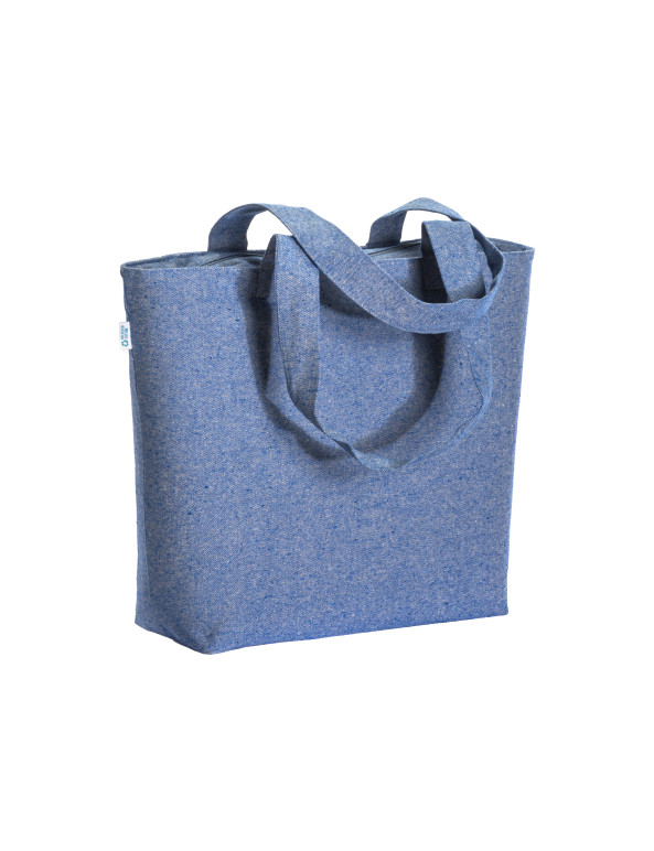 Shopper con soffietto alla base in cotone riciclato 280 g/m2 personalizzato promozionale-01