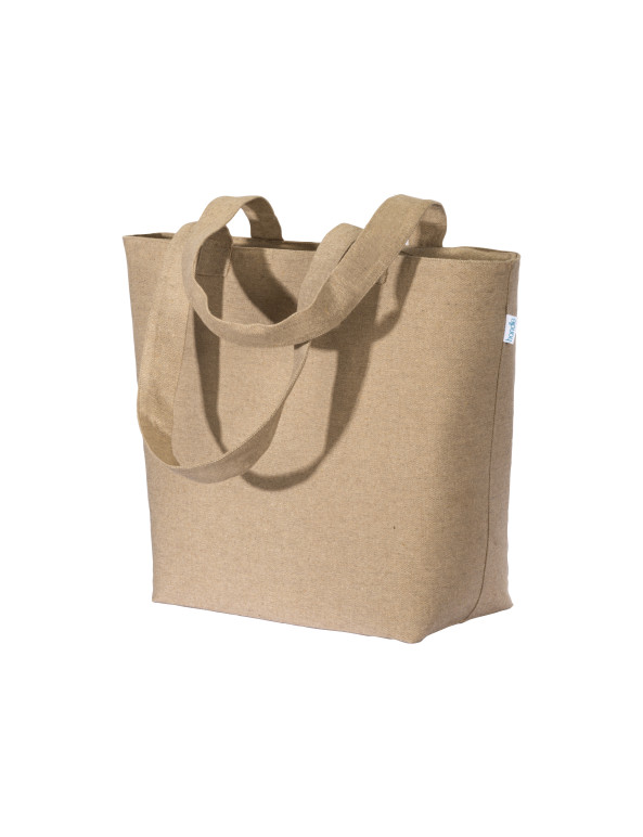 Shopper con soffietto alla base in cotone riciclato 280 g/m2 personalizzato promozionale-01