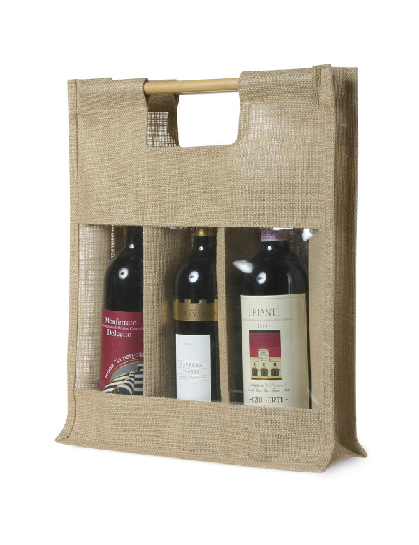 Borsa portabottiglia in juta 3 posti personalizzato promozionale-01