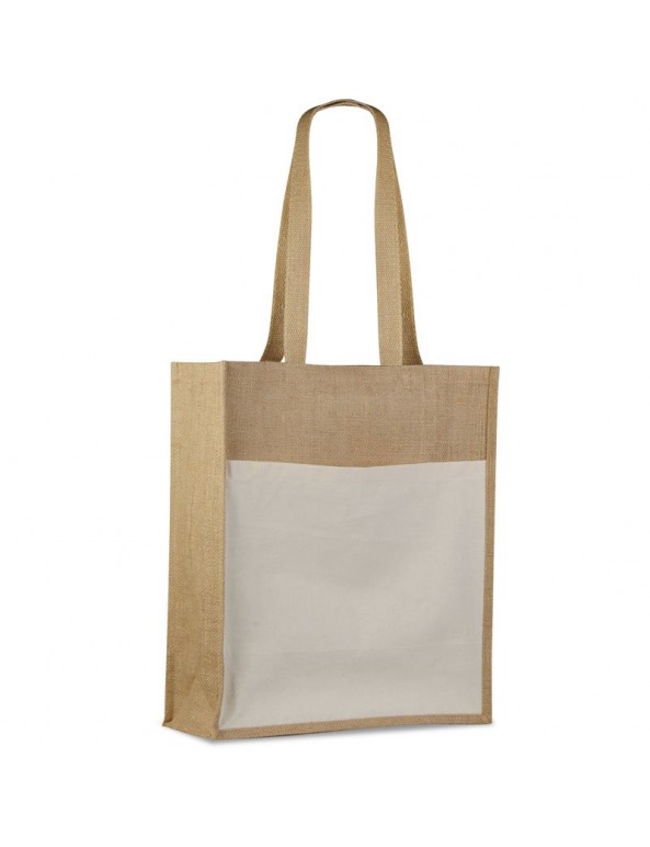 Shopper in juta tasca anteriore personalizzato promozionale-01
